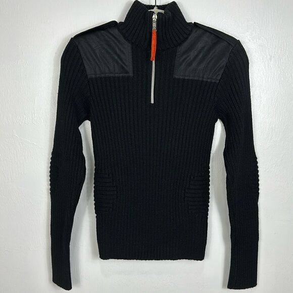 JC de Castelbajac 1/2 Zipper Merino Wool Blend Sweatshirt In Black Size M - Picture 1 of 12